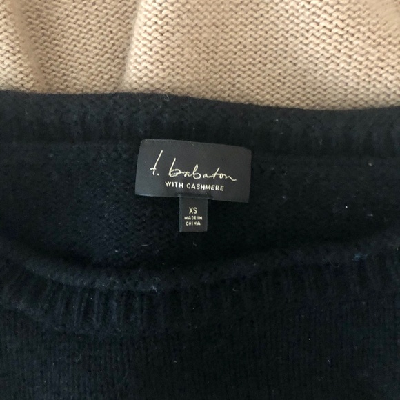 Tan/Black Cashmere-Blend T. Babaton 'Gene' Sweater - Picture 13 of 13